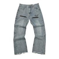 DRIPX High Street Letter Embroidery Washed Blue Baggy Jeans for Men Straight Vintage Loose Casual Denim Pants Oversized Ropa Hombre XL gray