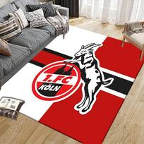 1. FC Köln Flannel Pattern Square Carpet,Area Rug,Carpet Rug for Living Room Bedroom Sofa Playroom Decor,Non-slip Floor Mat 40x60cm( 15x23in ) black
