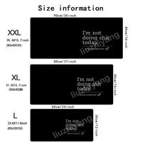 Simple Black Background Quote Mouse Pad Large Computer Office Game Table Mat Rubber Antislip Stitched Keyboard Mat Xxl Desk Pad 800x400x2mm black