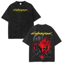 Cyberpunk 2077 SAMURAI Night City Vintažiniai grafiniai marškinėliai 2XL black