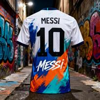 Summer New Messi # 10 Football Jersey for Outdoor Sports, Quick Drying, Lightweight for Parents Children 6XL white
