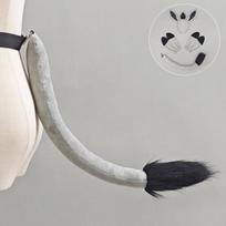 Pliušinis Asilo Kostiumas Galvos Juosta Su Ausimis, Kanopomis, Uodega Rinkinys Helovino Šventė Cosplay Gyvūnų Tema Persirengimas Mini Donkey Tail Prop - Gray gray
