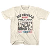 Def Leppard Pyromania Tour Natural Youth T-Shirt L gray