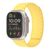 Magnetinė sportinė apyrankė skirta Apple Watch Ultra 2 49mm 45mm 44mm 42mm 38 40 41mm silikoninis dirželis, skirtas IWatch Series Ultra 2 9 8 7 6 5 4 38mm 40mm 41mm geltona