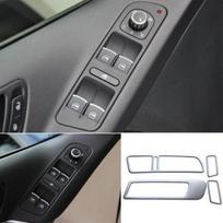 For Volkswagen Tiguan 2010-2016 Door Window Lift Switch Panel Trim Silver Steel gray