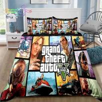 Trimatė spausdinimo rašto Grand Theft Auto GTA žaidimo žaidėjo patalynės kolekcija Viengulio dydžio Dydis Viengulio dydžio Pilnas Karalienės Matmenys Karaliaus Matmenys Dydis EU Single 135x200cm black