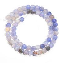Natural Agates Stone Beads 6/8/10mm Sky Blue Round Loose Spacer Beads For Jewelry Making DIY Crafts Bracelets Necklace Supplies white