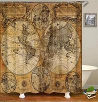 Map Funny Shower Curtains Waterproof Polyester Curtains For Bathrroom 3D Print Bath Screen High Quality W60H190(CM)-1 Pcs