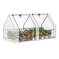 Mini Greenhouse, Hothouse, 2 Zip Doors, Tear-resistant Film, Metal Frame, 1.8 x 1 x 1 m, White 180 x 90 x 90 cm balta