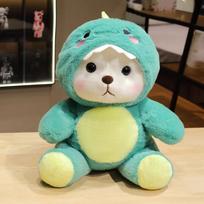 30-60cm Kawaii Meškiukas Dinozaurų Drabužiuose Pliušinis Žaislas Įdarytas Gyvūnas Minkšta Lėlė Animacinis Gimtadienio Dovana Vaikui Kūdikio Kambario Dekoras 30cm žalia