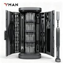 72in1 Mini Precision Screwdriver Set Magnetic Bits Manual Repair Tool Kit for iPhone PC Watch Computer Repair Gift Bottle Opener black