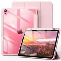 For iPad A16 11th 10th Generation Case with Pencil Holder Hybrid Slim Tri-fold Stand Shockproof Protective Cover iPad A16 11th rožinė