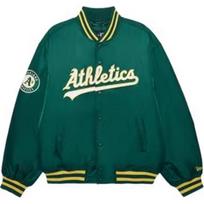 New Era FW24 MLB Oakland Athletics Baseball Jacket Series Baseball Collar Warm Single-Breasted Cotton Coat Unisex jackets Green 14397904 L blue