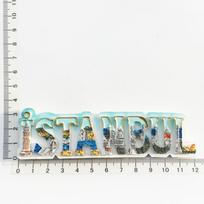 Turkish Souvenir Resin Magnet: Decorative Colorful Fridge Art white