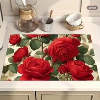 1Pcs Rubber Drying Mat With 2D Printed Placemats With For Coffee Shop Restaurant Kitchen Carpet Tableware Durable Diatom Mud 30*40cm black