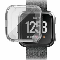 Fitbit Versa Silikoninis Itin Plonas TPU Korpusas Rėmelis Ekrano Apsauga skaidri