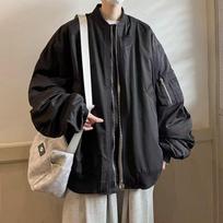 Cleanfit Vintage Pilot Jacket Men S Casual Baseball Coat 2XL juoda