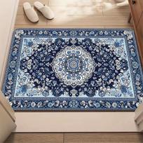 Vintage Persian Area Rug Blue Floral Medallion Carpet Traditional Oriental Floor Mat for Living Room Bedroom Home Decor 50x80cm20x31in