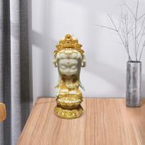 Miniature Buddha Statue, Sculpture, Mini Figurine, for Office Decor gray