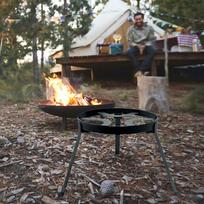 25cm Foldable Campfire Tripod Fire Pit Stand Versatile for Climbing with Heat Resistant Coating