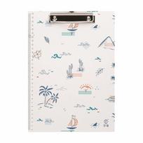 Durable With Side Ruler Clipboard Poetic Ocean Pattern Portable Writing Pad Folder A4 Clipboard Gift white
