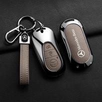 Raktų pakabuko apsauga Automobilio nuotolinio valdymo pultelio dėklas Laikiklis Mercedes Benz C S E klasės GLC W206 W214 W223 E300 C260 C300 S450 S500 gray