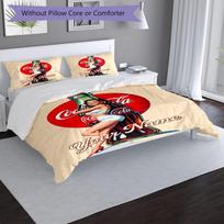 Coca-Cola Art Custom Name Text Print 1Pc Bedding Set Duvet Cover With Two Pillowcases Soft Bed Linen For Household Bedroom 135cmx200cm gray