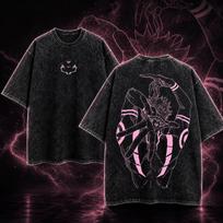 Gojo Satoru Jujutsu Kaisen T Shirt Men Women Washed Oversized Y2k Cotton T-shirt Short Sleeve Vintage Streetwear Oversized Cotton Female Male Clothing XL juoda