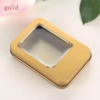 1PC Metal Clear Window Top Metal Tin Can Container with Lid Small Tin Boxes Empty Containers Silver Storage Box Case Organizer