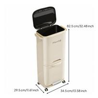 Sealed Pedal Bin with Liner Trash Can Wheels, Heavy-Duty,
