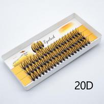 20D/30D individualūs blakstienų kuokšteliai 60 pynelių/dėžutė blakstienų priauginimui Natūralus audinės Dirbtinės blakstienos Makiažo priemonės Blakstienos D&0.07mm&15mm yellow