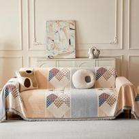 Prancūziškas aukštos kokybės veliūrinis spausdintas sofos užtiesalas, universalus sofos užvalkalas visiems sezonams, pilnas sofos užvalkalas, sofos pledas 180*130cm beige