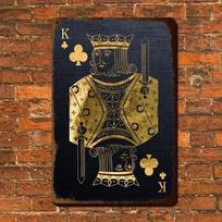 Senovinis Tūzų Karaliaus žaidimo kortos skardos ženklas Retro Metalinė Sienos Dailė Aukštos Kokybės es Klasikinis Dizainas Žaidimų Kambariui ar Svetainei Ro 20x30cm（7.8x11.8inch） brown