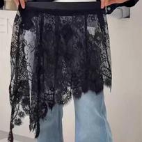 2025 Women's High Waist Lace Patchwork Ruffle Skirt - New Slimming Design One Size (Recommended 45-60 kg) gray