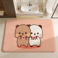 BuBu And DuDu Bathroom Mat Anti-slip Absorb Water Long Strip Cushion Bedroon Mat Welcome Doormat 40x60cm beige