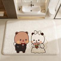 BuBu And DuDu Bathroom Mat Anti-slip Absorb Water Long Strip Cushion Bedroon Mat Welcome Doormat 40x60cm