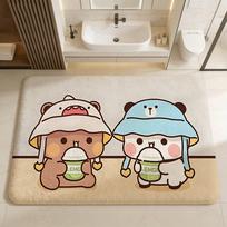 BuBu And DuDu Bathroom Mat Anti-slip Absorb Water Long Strip Cushion Bedroon Mat Welcome Doormat 40x60cm