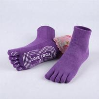 Cotton Ladies Toe Socks Yoga Anti-Slip Breathable Five-toed Sock Comfortable Durable Split Socks Running Sports Athletic Socks 1Pair violetinė
