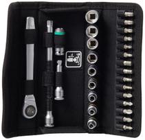 Wera 8100SA8 Cyclops Ratchet Set 004018, 1/4-Inch Drive 28-Piece Socket & Bit Kit, Metal Case, Silver/Chrome, Steel black