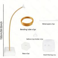 Adjustable Balloon Column Kit Free Bending Half Arch Balloon Stand  Wedding Birthday Party Gold-1.5m