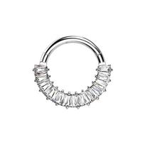 16G 316L Stainless Steel Hinged Septum Clicker Earrings for Cartilage Daith Helix Nose Hoop Piercing Jewelry 16G-1.2mm-8mm white