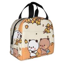 Bubu Dudu Peach And Goma   Lunch Bag Men Women Bear Cartoon Anime Panda  Cooler Warm Insulated Lunch Box for School One Size