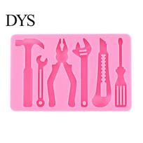 Safe Fondant Mold Non-sticky Fast Demoulding DIY 3D Kitchen Tools Hammer Spanner Pliers Sugar