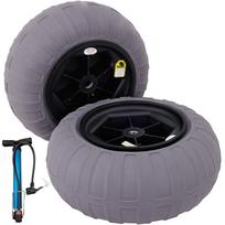 VEVOR Beach Balloon Wheels, 16  Replacement Sand Tires, TPU Cart Tires for Kayak Dolly, Canoe Cart and Buggy with Free Air Pump, 2-Pack