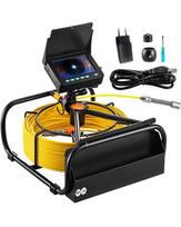 VEVOR Sewer Camera, 164 ft/50 m, 4.3-inch Drain Inspection Camera with Lights- 6 Adjustable LED, 16GB Card 33.5 x 28.3 x 13 cm