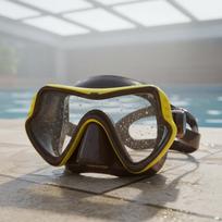 Nose Cover Swimming Goggles AntiFog Immersion Face Gear Crystal Clear Reinforced Glass Swim Yellow Black_M11 gray
