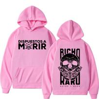 Raperis NATOS WAOR Bicho Raro Negra Skeleton Gotikinis Hip-hop Ilgomis Rankovėmis Harajuku Hoody Žieminis Vyras Moteris Klasikinis Džemperis S rožinė