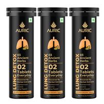 Auric Lung Detox Supplement Pack of 60 Tablets | Natural Blend of NAC (N acetyl L cysteine), Pushkarmool, Piper Longum & Licorice Herbs Extract |