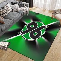 Hannover 96 Flannel Pattern Square Carpet,Area Rug,Carpet Rug for Living Room Bedroom Sofa Playroom Decor,Non-slip Floor Mat 60x90cm( 23x35in ) black