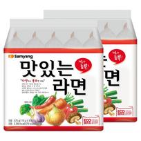 Samyang Skanūs Ramen Turtingo Daržovių Sultinio Tamprios Greitai Paruošiamos Makaronai 115g x 10 Pakelių white